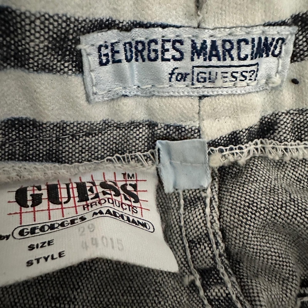 Vtg GUESS Georges Marciano Striped Jeans 29 High Waist 90s Y2K Punk Denim Rocker - Picture 5 of 9
